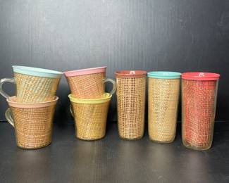 Vintage Raffiaware cups and tumblers