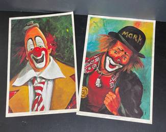 Posters of Mark Anthony & Lou Jacobs Ringling Bros clowns vtg