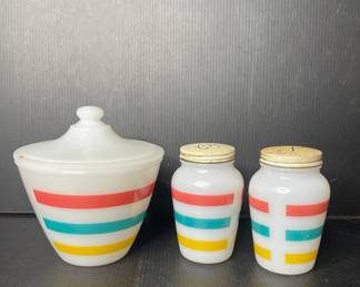 Vintage Fire King bowl & salt pepper