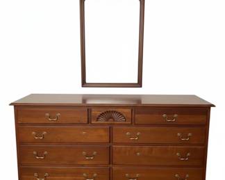 Ethan Allen long dresser and mirror