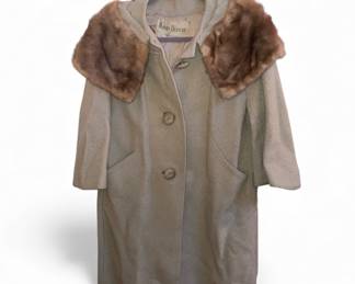 Vintage fur trim coat, Maison Blanche