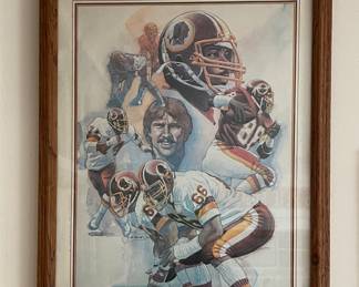 Vintage Redskins Defensive Line framed poster