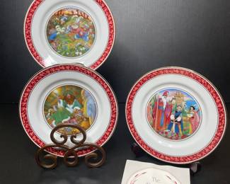 Franklin Mint collector plates, Grimm's Fairy Tales vtg