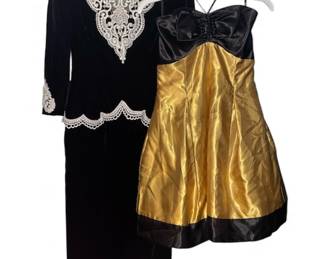 Jessica McClintock velvet lace dress & Jessica McClintock Gunne Sax mini dress vintage