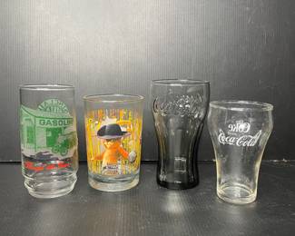 Vintage advertising glassware