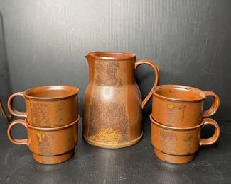 Vtg MCM Iron Mountain Stoneware in the "Roan Mountain" pattern