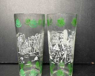 Deus Major Columna highball glasses vtg