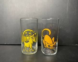 Vtg MCM cat juice glasses