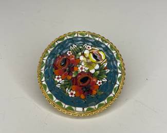 Vintage micro mosaic brooch 
