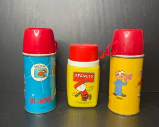Vintage Thermos: Peanuts, The chipmunks, Rocky & Bullwinkle