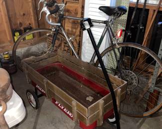 Vtg Radio Flyer & bicycle