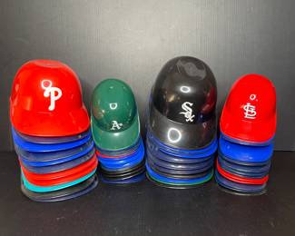 Vtg collection of MLB mini batting helmet snack bowl