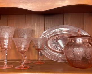 Pink depression glass vintage