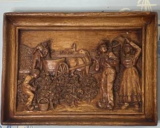 Carved wood wall Plaque