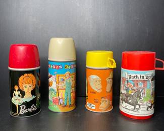 Vintage Thermos: Barbie, Captain Kangaroo, Lance Link, Back in 76
