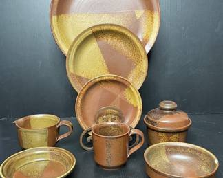 Vtg MCM Iron Mountain Stoneware in the "Roan Mountain" pattern