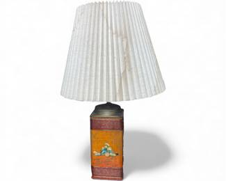Vtg. Tea tin lamp
