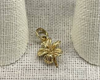14k gold flower charm