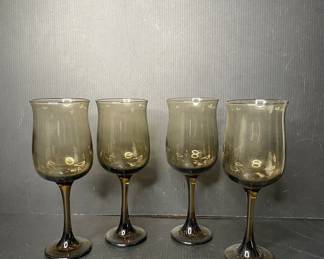 Vintage Libbey Tawny Brown wine glasses