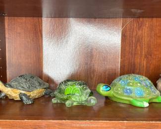 Glass & ceramic turtles