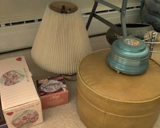 vintage hassock and trinket box