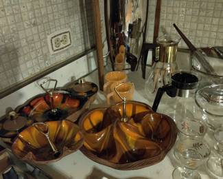 Vintage ceramic relish trays