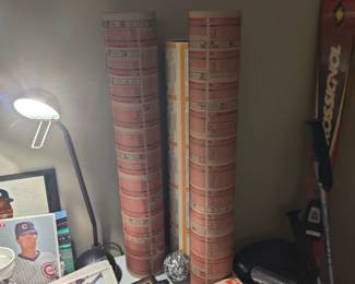 vintage baseball card rolls