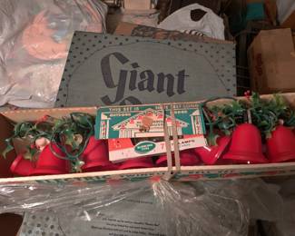 vintage light up bell garland with Holly