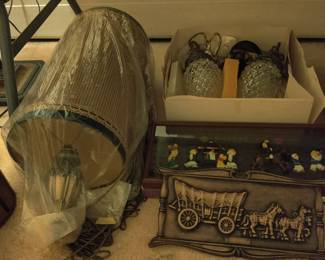 swag lamps and artwork