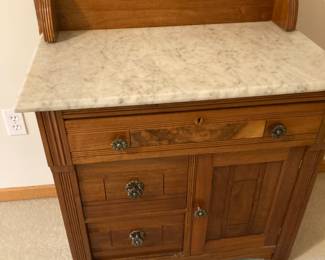 Antique marble top camode