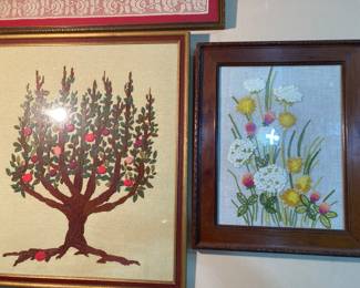 Vintage crewel artwork