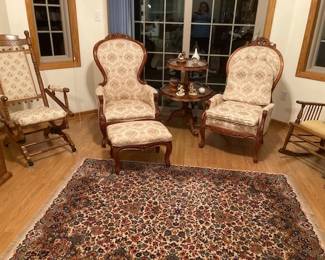 Victorian antique parlor armchairs