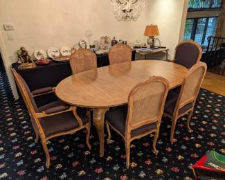 Dining Room Table & 6 Chairs (two armchairs)