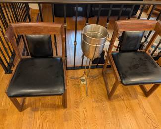 Mid Century Modern Chairs & Wine Bucket