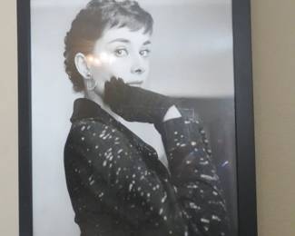 Audrey Hepburn Black/White Framed Photograph