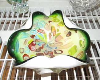 Vintage Murano Tutti Frutti Hand Blown Glass Bowl