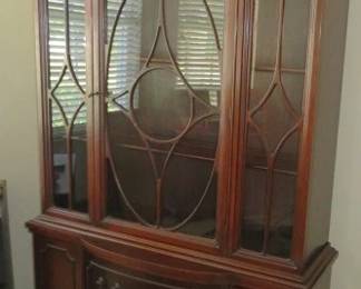 Vintage Federal Revival Style Mahogany China Cabinet