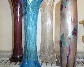 Vintage Jefferson Glass Swung Vases