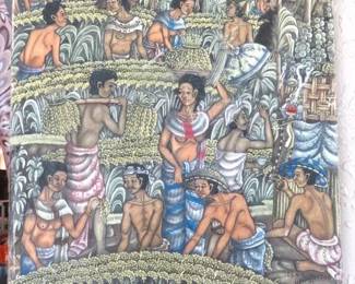 Vintage Original Balinese Ubud Style Painting Signed