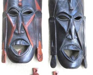 Vintage African Wooden Hanging Wall Mask