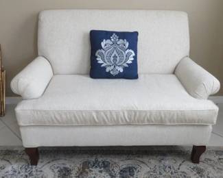 White Upholstery Loveseat/Settee