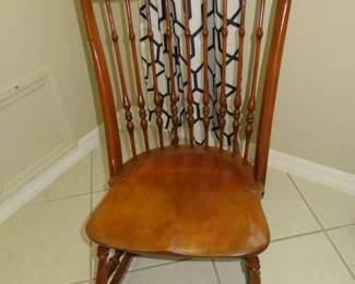 Vintage Wooden Windsor Style Spindle Back Rocking Chair