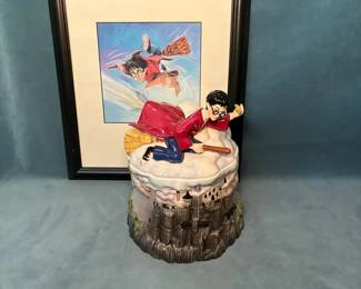 Harry Potter Cookie Jar And Limited Edition Lithograph