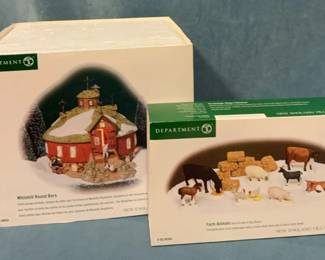 Dept 56 Whitehill Round Barn And Farm Animals