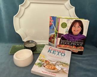 Barefoot Contessa Cookbooks And Over Back Crate Barrel Serving Dishes