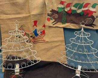 MidCentury Swedish Wall Hanging by Jerry Roupe Cross Stitch Vintage Tree Skirt Santa Bag