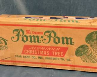 Vintage The Sparkler PomPom Aluminum Christmas Tree