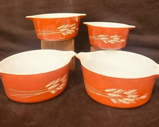 Pyrex Autumn Harvest Rust Casserole Dishes