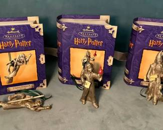 Harry Potter Pewter Christmas Ornaments