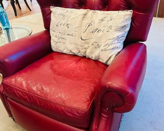 Red leather recliner 